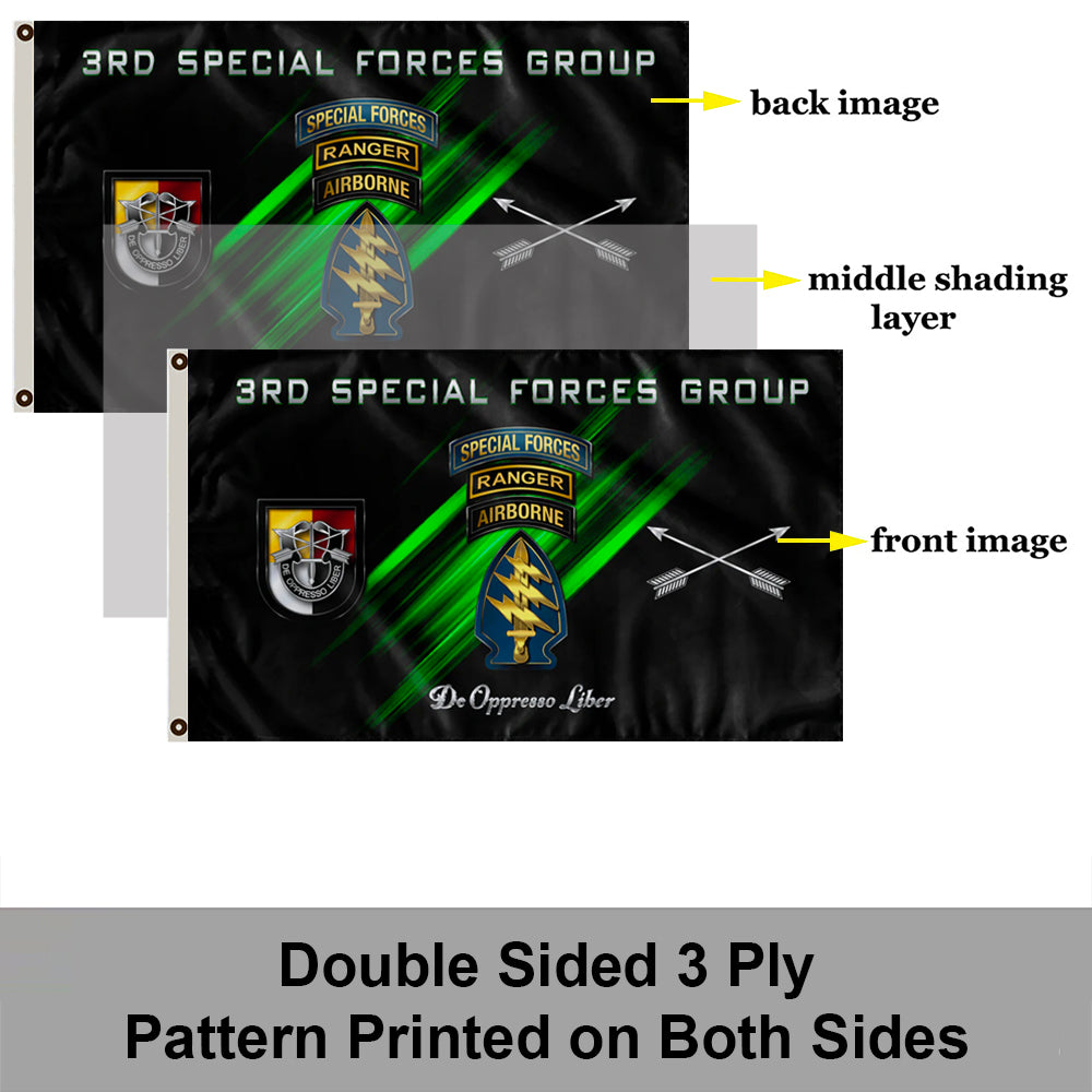 3rd Special Forces Group Tabbed flag 3x5ft banner man cave