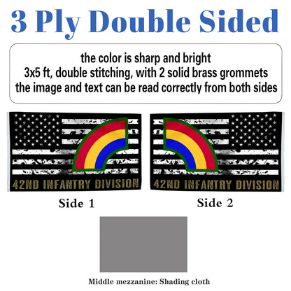 42nd Infantry Division flag 3x5ft banner man cave