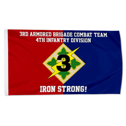 4th Infantry 3rd Armored Brigade Combat Team Iron Strong flag 3x5ft banner man cave