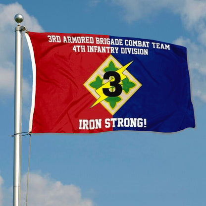 4th Infantry 3rd Armored Brigade Combat Team Iron Strong flag 3x5ft banner man cave