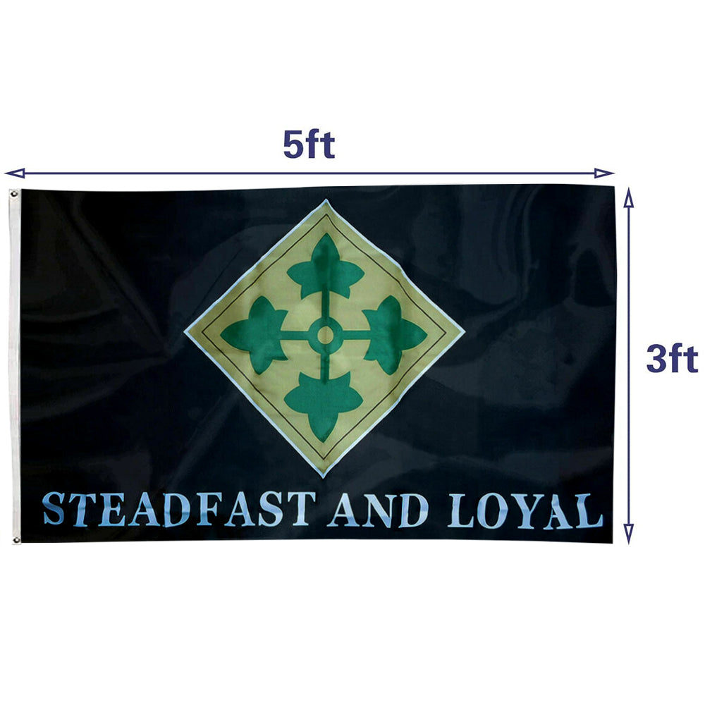 4th Infantry Division Steadfast And Loyal flag 3x5ft banner man cave
