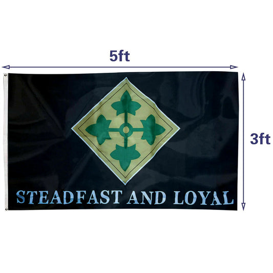 4th Infantry Division Steadfast And Loyal flag 3x5ft banner man cave