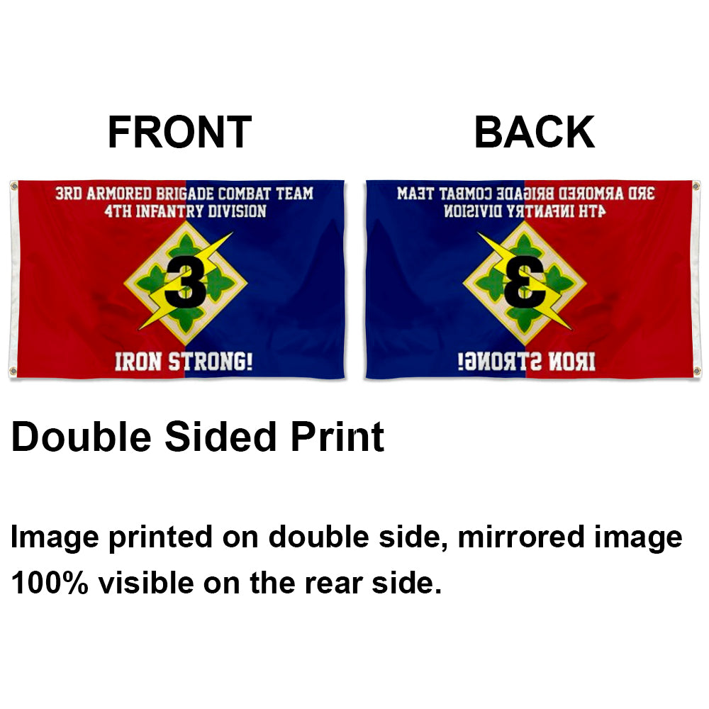 4th Infantry 3rd Armored Brigade Combat Team Iron Strong flag 3x5ft banner man cave