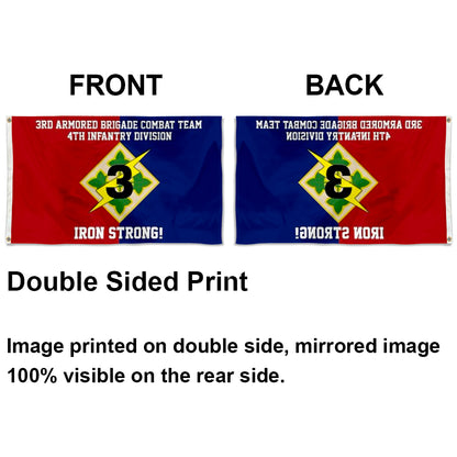 4th Infantry 3rd Armored Brigade Combat Team Iron Strong flag 3x5ft banner man cave