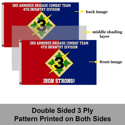 4th Infantry 3rd Armored Brigade Combat Team Iron Strong flag 3x5ft banner man cave