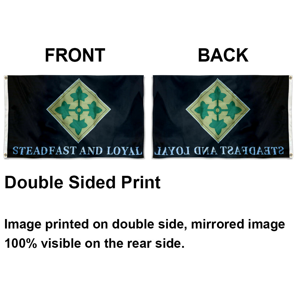4th Infantry Division Steadfast And Loyal flag 3x5ft banner man cave
