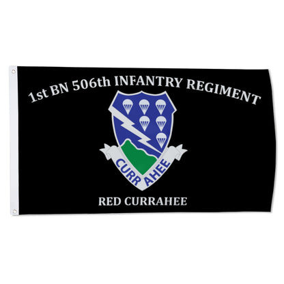 1st BN 506th Infantry Regiment Red Currahee flag 3x5ft banner man cave