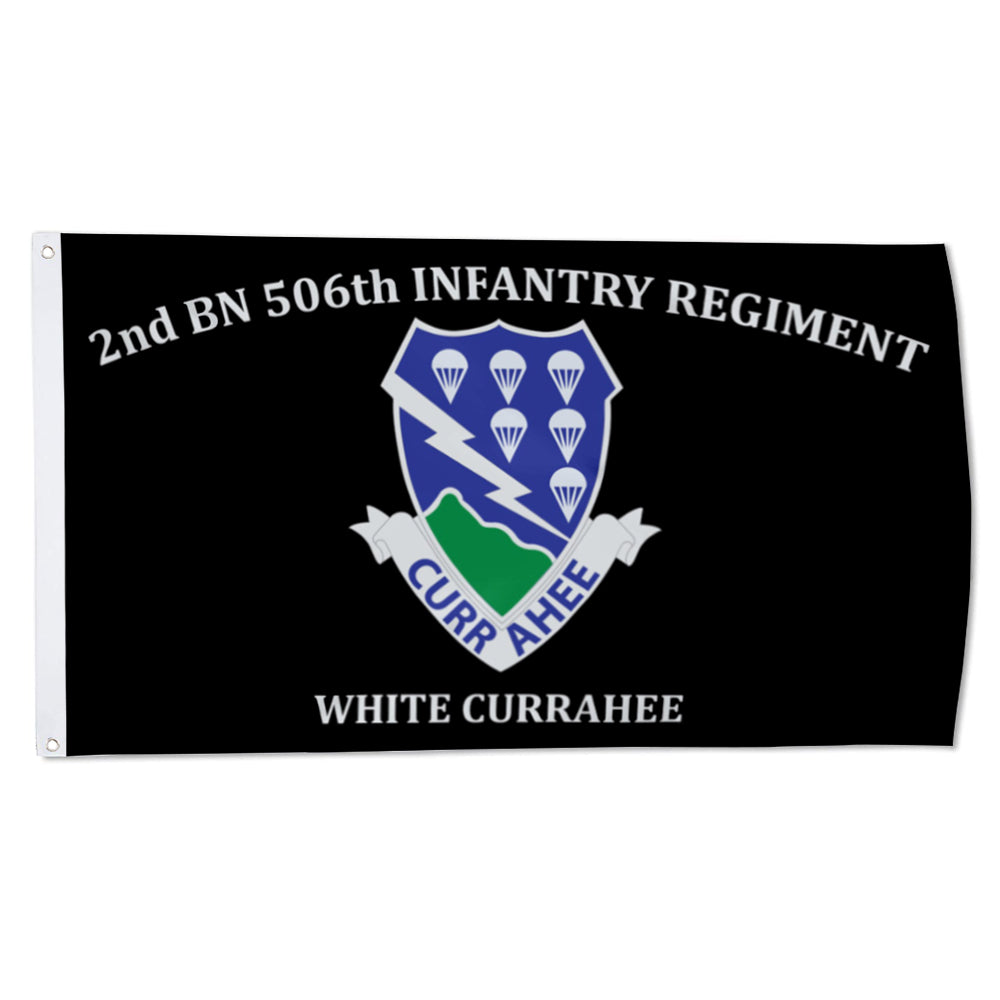 2nd BN 506th Infantry Regiment White Currahee flag 3x5ft banner man cave
