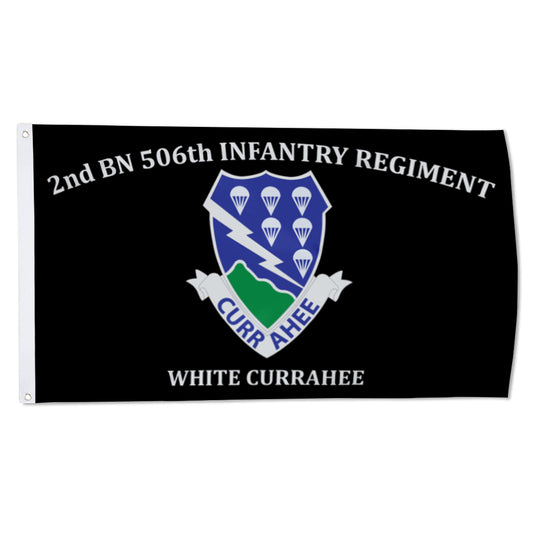 2nd BN 506th Infantry Regiment White Currahee flag 3x5ft banner man cave