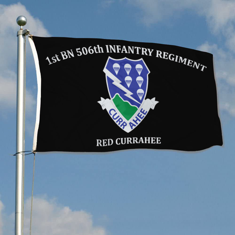 1st BN 506th Infantry Regiment Red Currahee flag 3x5ft banner man cave