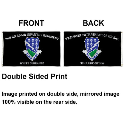 2nd BN 506th Infantry Regiment White Currahee flag 3x5ft banner man cave