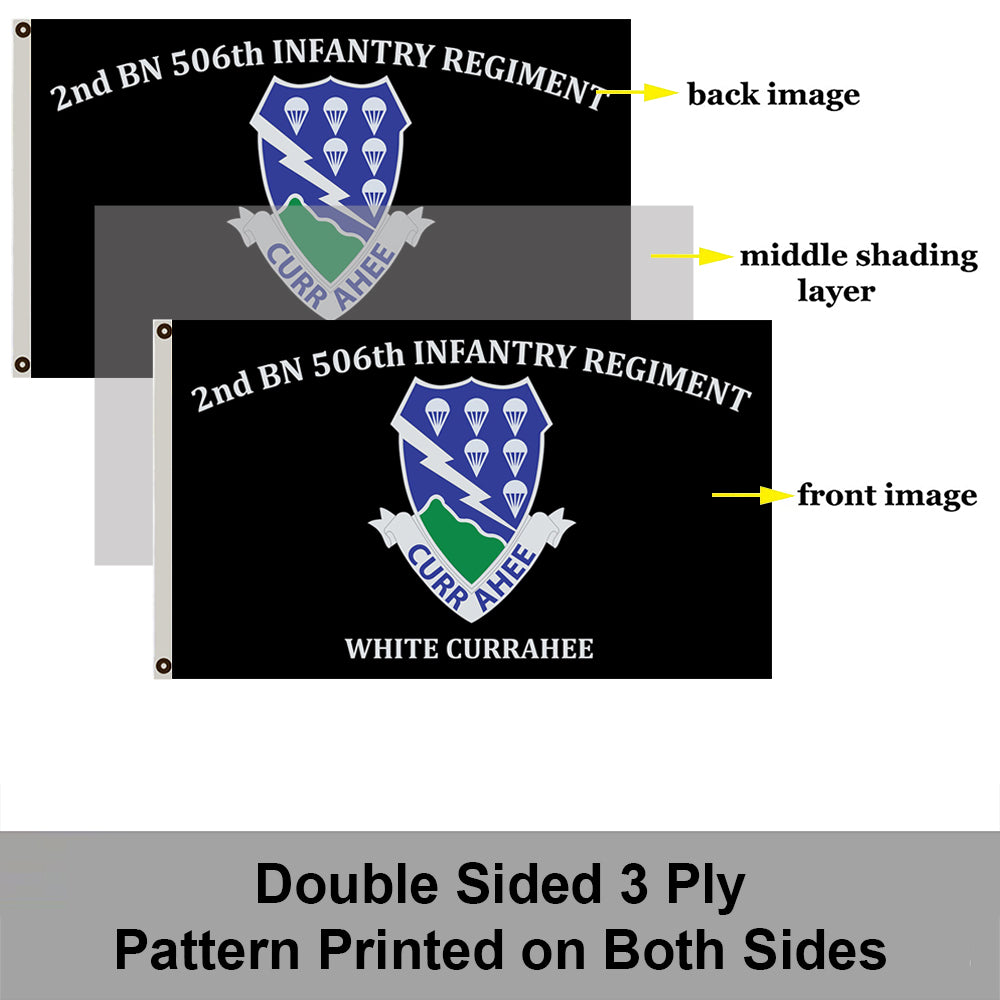 2nd BN 506th Infantry Regiment White Currahee flag 3x5ft banner man cave