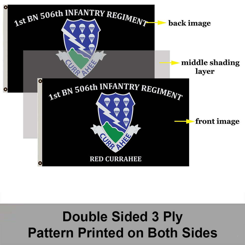 1st BN 506th Infantry Regiment Red Currahee flag 3x5ft banner man cave