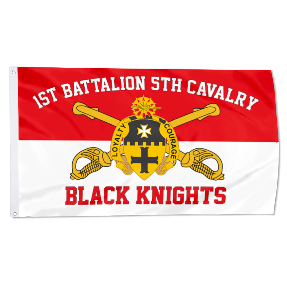 5th Cavalry 1st Battalion flag Black Knights flags 3x5ft banner man cave