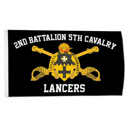 5th Cavalry 2nd Battalion Lancers flag 3x5ft banner man cave