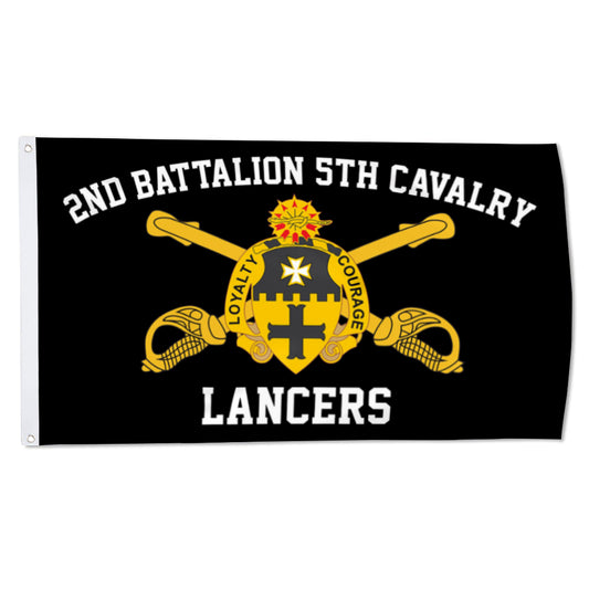 5th Cavalry 2nd Battalion Lancers flag 3x5ft banner man cave