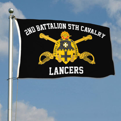 5th Cavalry 2nd Battalion Lancers flag 3x5ft banner man cave