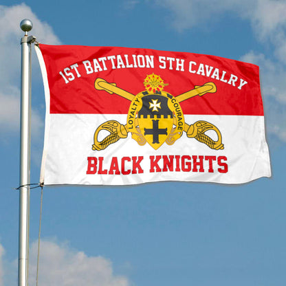 5th Cavalry 1st Battalion flag Black Knights flags 3x5ft banner man cave
