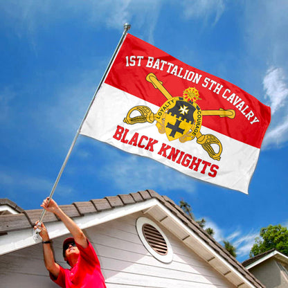 5th Cavalry 1st Battalion flag Black Knights flags 3x5ft banner man cave