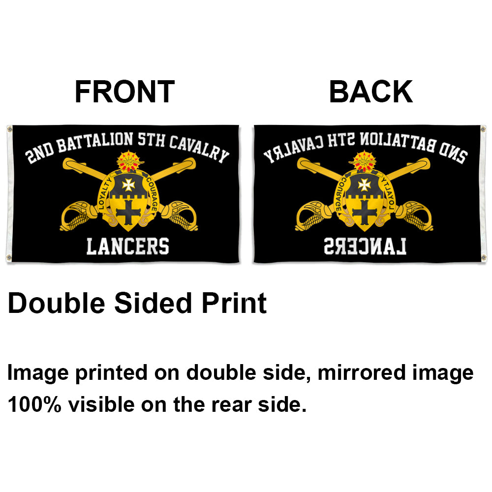 5th Cavalry 2nd Battalion Lancers flag 3x5ft banner man cave