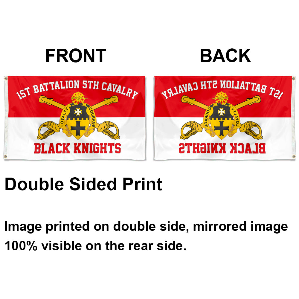 5th Cavalry 1st Battalion flag Black Knights flags 3x5ft banner man cave