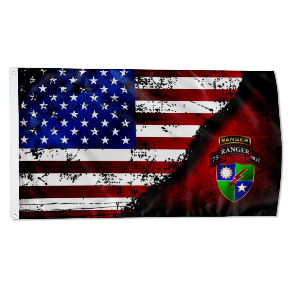75TH Ranger flag 75th Ranger RGT TABBED STARS & STRIPES flags 3x5ft banner man cave