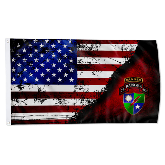 75TH Ranger flag 75th Ranger RGT TABBED STARS & STRIPES flags 3x5ft banner man cave