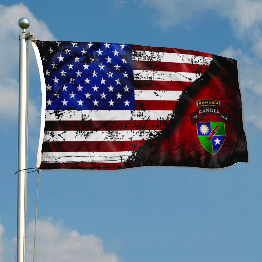 75TH Ranger flag 75th Ranger RGT TABBED STARS & STRIPES flags 3x5ft banner man cave