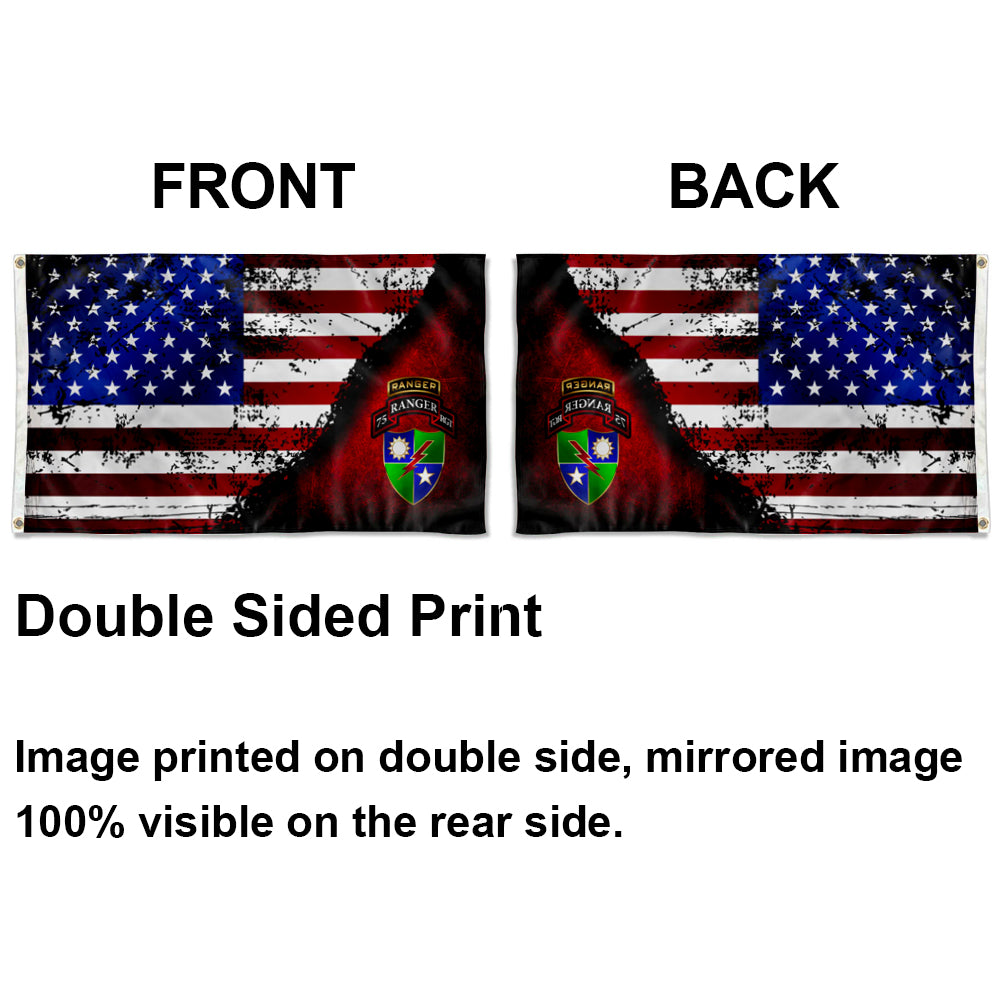75TH Ranger flag 75th Ranger RGT TABBED STARS & STRIPES flags 3x5ft banner man cave