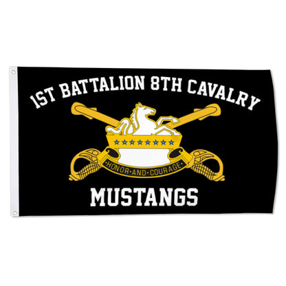 8th Cavalry flag 1st Mustangs black flags 3x5ft banner man cave