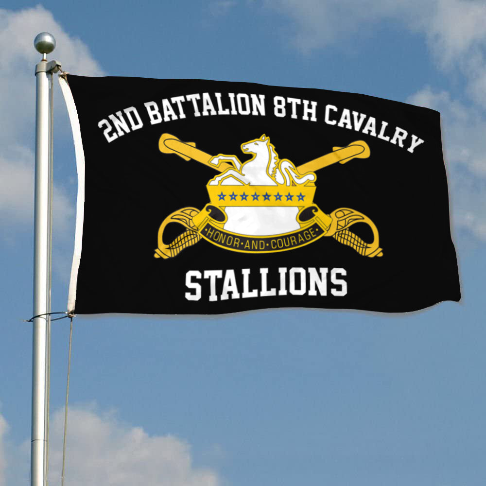 8th Cavalry flag 1st Mustangs black flags 3x5ft banner man cave