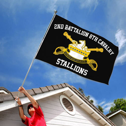 8th Cavalry flag 1st Mustangs black flags 3x5ft banner man cave