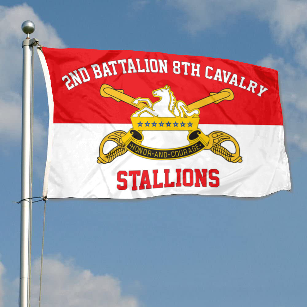 8th Cavalry flag 2nd Battalion red flags 3x5ft banner man cave