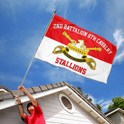 8th Cavalry flag 2nd Battalion red flags 3x5ft banner man cave