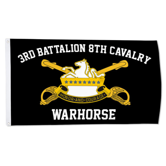 8th Cavalry flag 3rd Warhorse black flags 3x5ft banner man cave