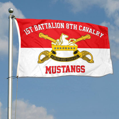 1st Battallon 8th Cavalry flag 3x5ft banner man cave