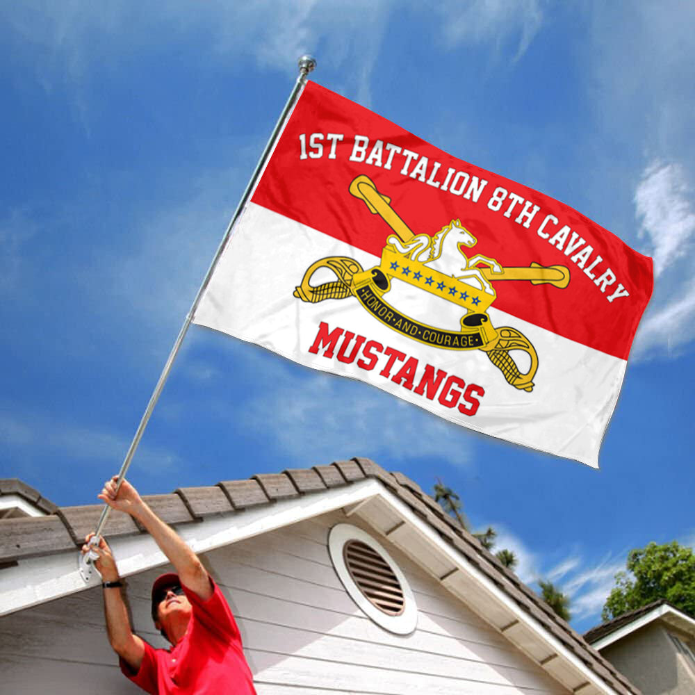 1st Battallon 8th Cavalry flag 3x5ft banner man cave