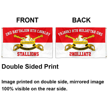 8th Cavalry flag 2nd Battalion red flags 3x5ft banner man cave