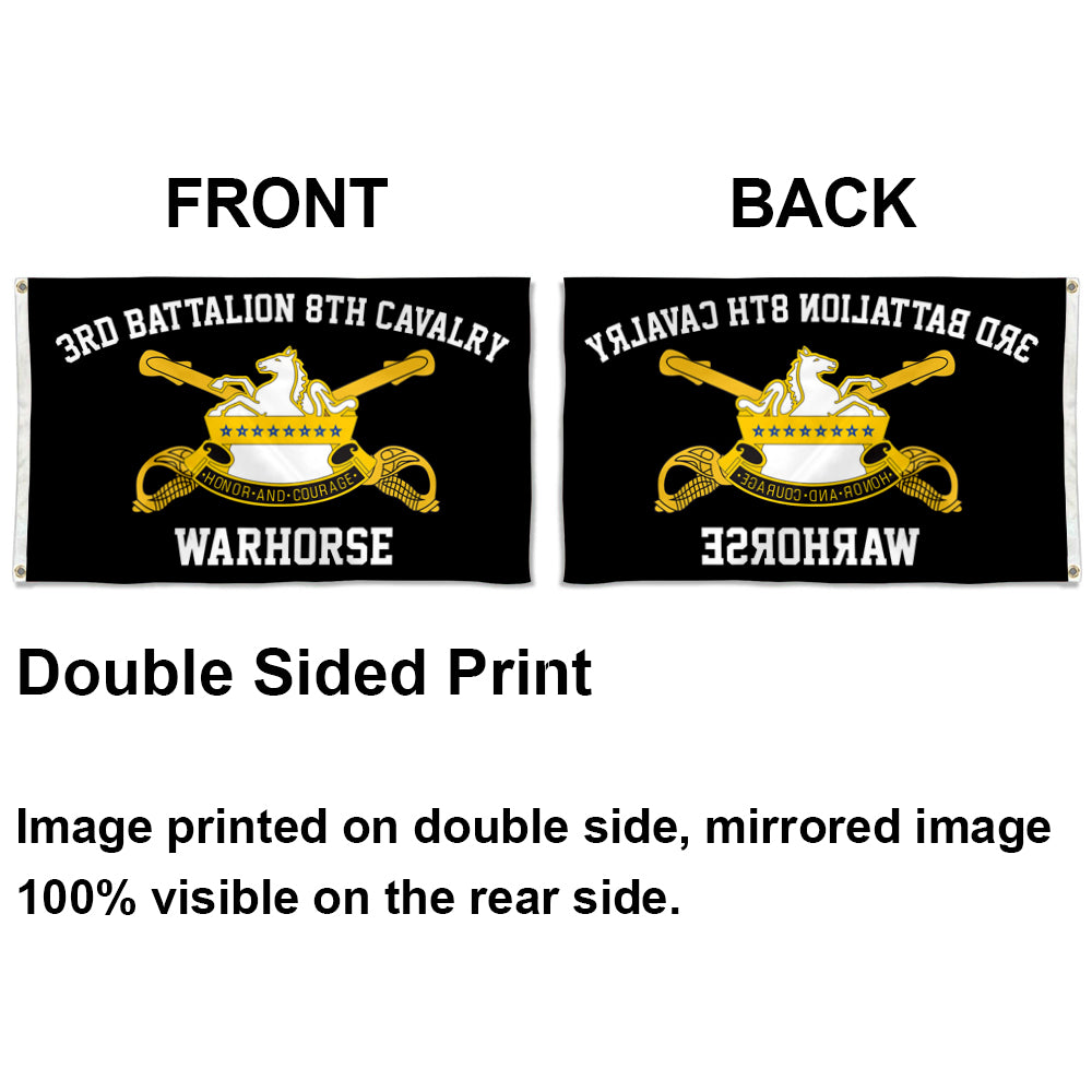 8th Cavalry flag 2nd Stallions black flags 3x5ft banner man cave