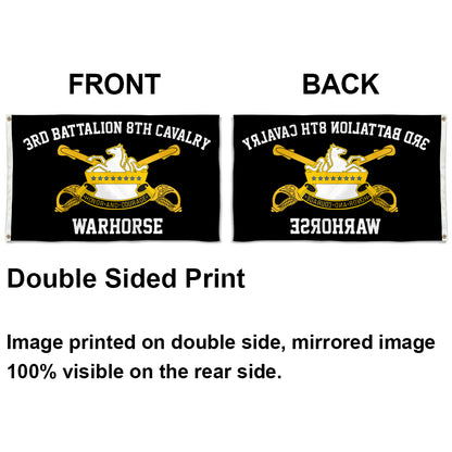 8th Cavalry flag 2nd Stallions black flags 3x5ft banner man cave