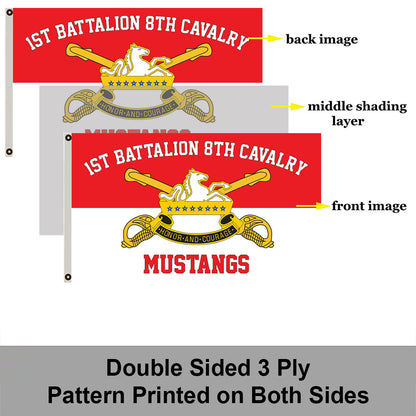 1st Battallon 8th Cavalry flag 3x5ft banner man cave