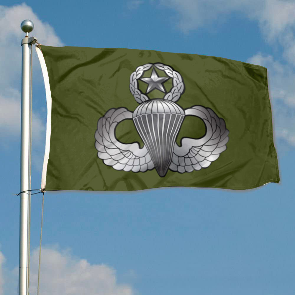 AIRBORNE WINGS (MASTER) OD GREEN flag 3x5ft banner man cave