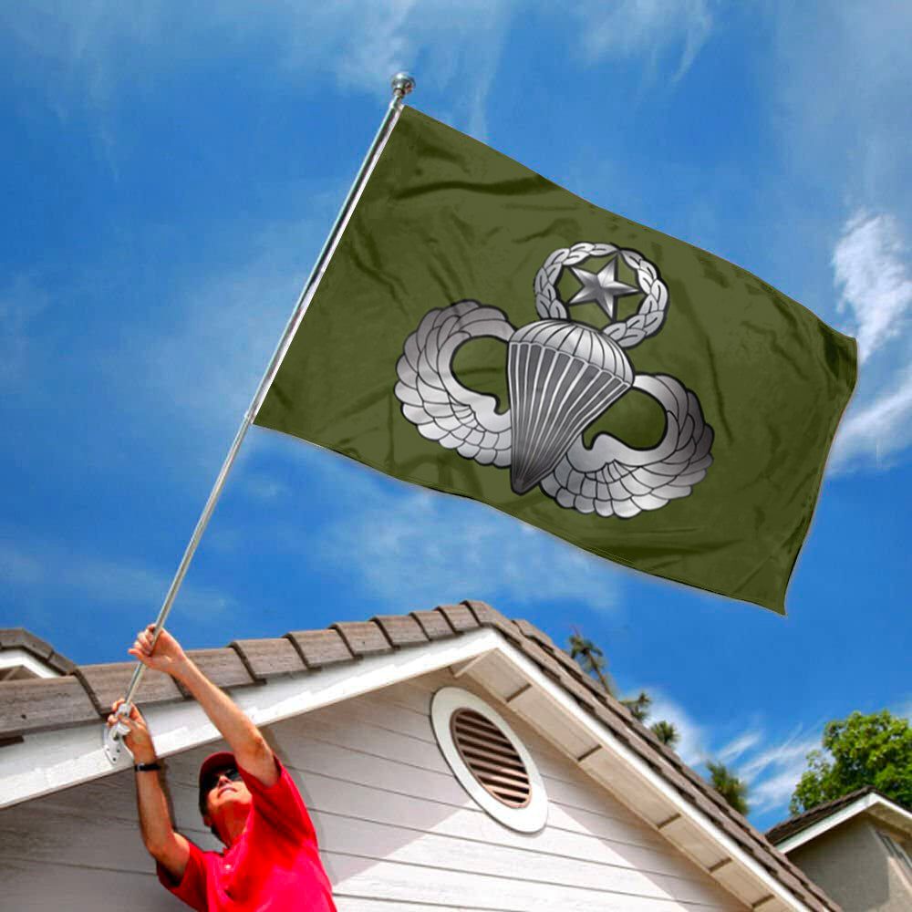 AIRBORNE WINGS (MASTER) OD GREEN flag 3x5ft banner man cave