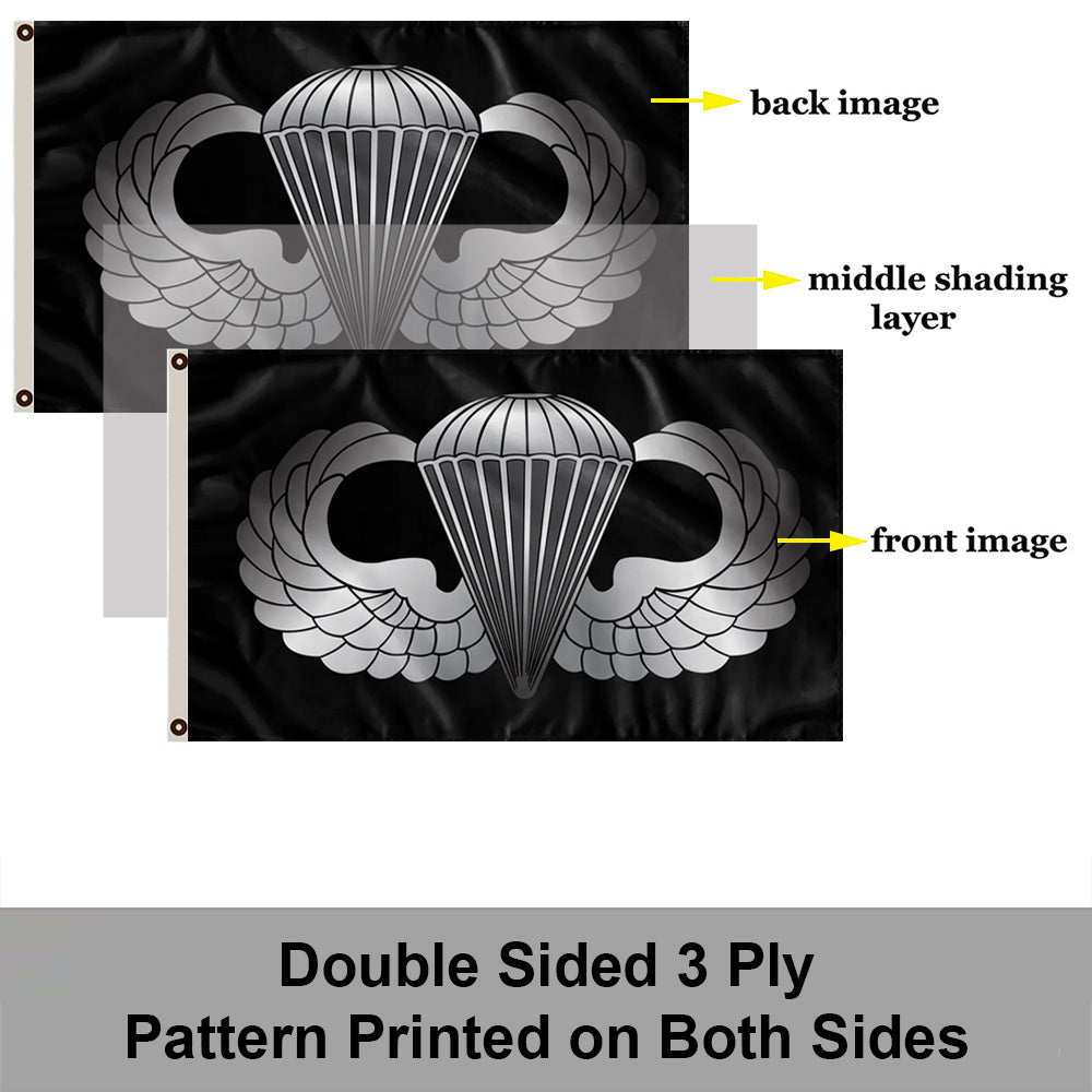 AIRBORNE WINGS (BASIC) flag 3x5ft banner man cave