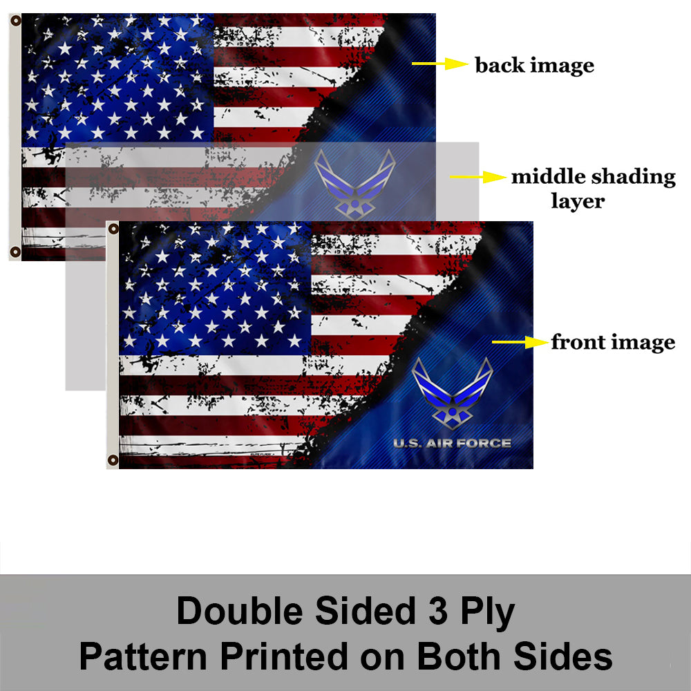 AIR FORCE STARS & STRIPES flag 3x5ft banner man cave