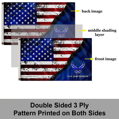 AIR FORCE STARS & STRIPES flag 3x5ft banner man cave