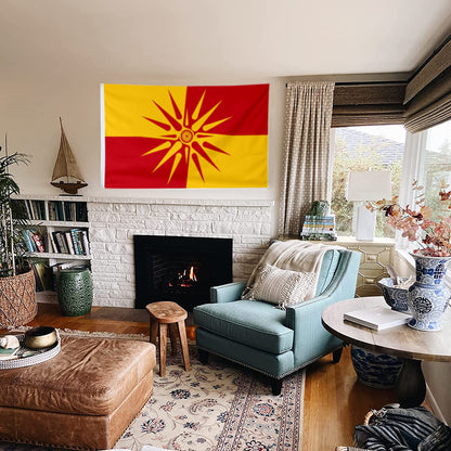 Macedonia flag 3x5ft banner man cave