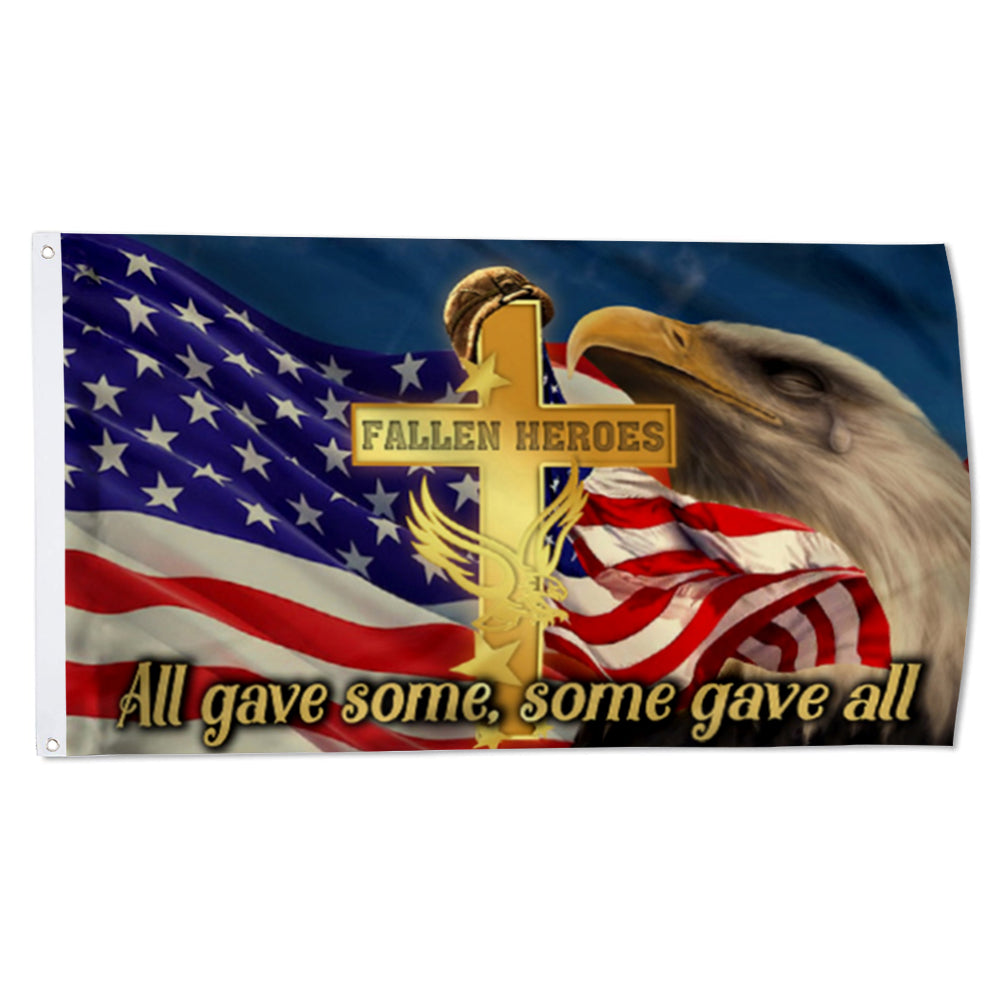 "All Gave Some, Some Gave All" Veteran Faith flag 3x5ft banner man cave
