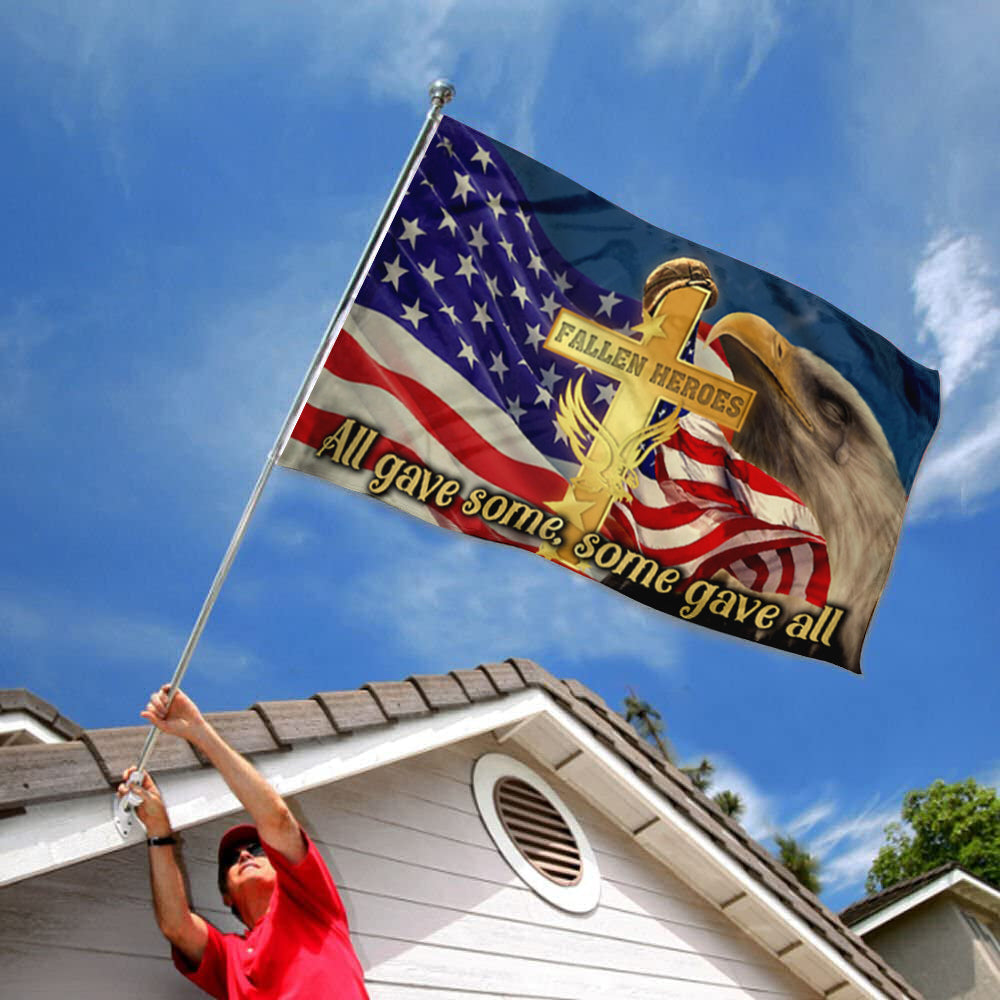 "All Gave Some, Some Gave All" Veteran Faith flag 3x5ft banner man cave
