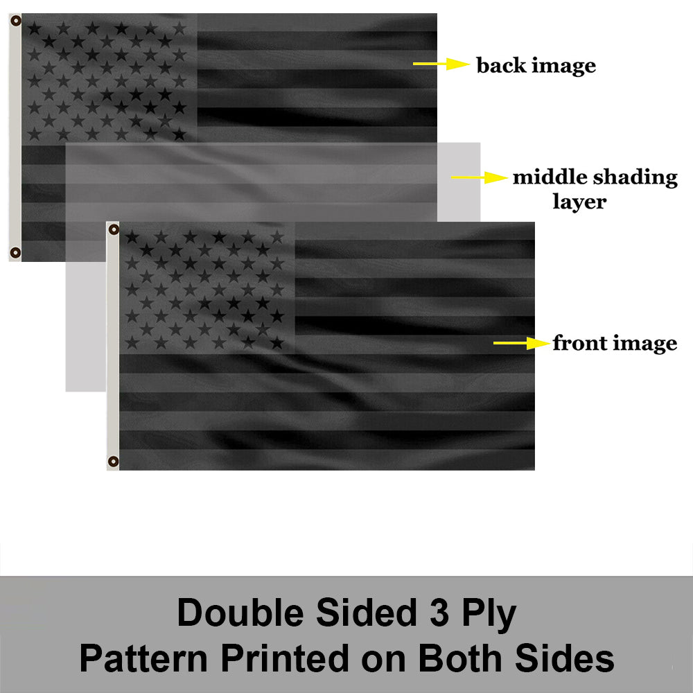 All Black American flag 3x5ft banner man cave